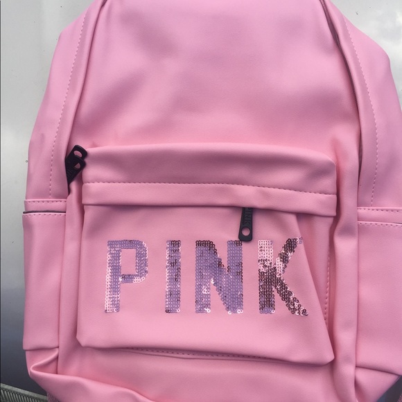 victoria's secret pink leather backpack
